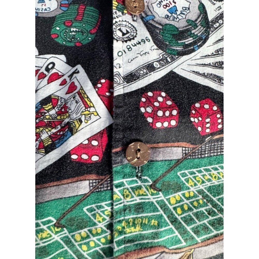 Vintage Bullhead Island Series Men's Sz XL Casino Vegas Poker Camp Shirt - Picture 11 of 15
